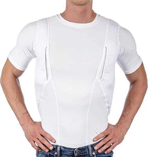 

2023 hidden holster tactical high bullet t-shirt, White;black