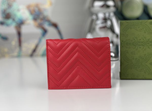 

luxurys designer wallets women marmont coin purse fashion ophidia card holder g466d high-quality metal double letter mark clutch ladies jack, Red;black