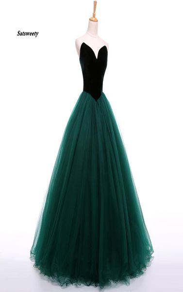 

dark green evening dress sweetheart neck aline floor length velour custom made prom dress party vestido longo de festa gowns for 1491076, Black;red
