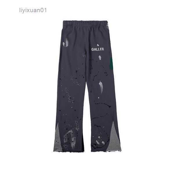 

mens graffiti pants galleryse depts womens sweatpants galleryes dept speckled letter print mans couple loose versatile casual straight 4 old, Black