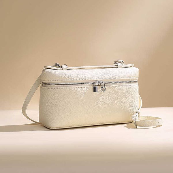 

loro * piana bag l19 genuine leather portable lunch box bag 2023 new kaili cowhide piana one shoulder crossbody gigi same small square bag
