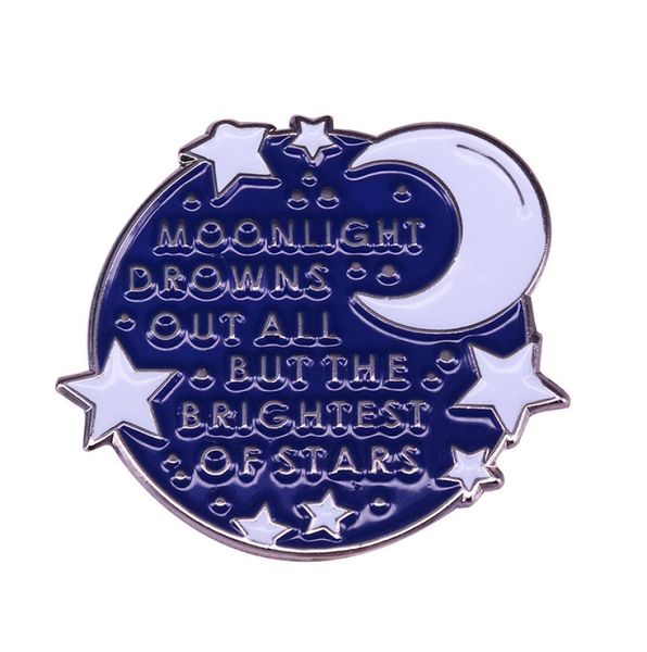 

moonlight drowns out all but the brightest stars brooch pins enamel metal badges lapel pin brooches fashion jewelry accessories5656289, Blue