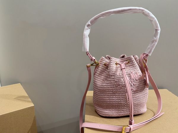 

2023women's luxury leather bucket bag women's designer classic drawstring shoulder fashion purse bucket handle purse handbag cross