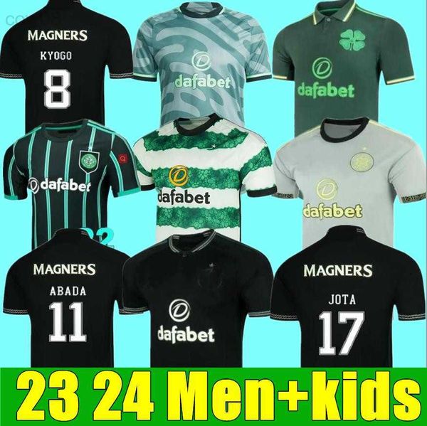 

men's t-shirts tees celts away home soccer jerseys edouard brown duffy taylor elyounoussi mcgregor away black child version football c, White;black