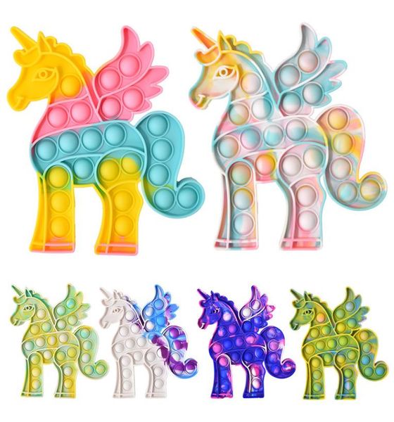 

unicorn toy push pop bubble sensory autism needs squishy it stress anxiety reliever anti-stress squeeze child toys1608719, Blue