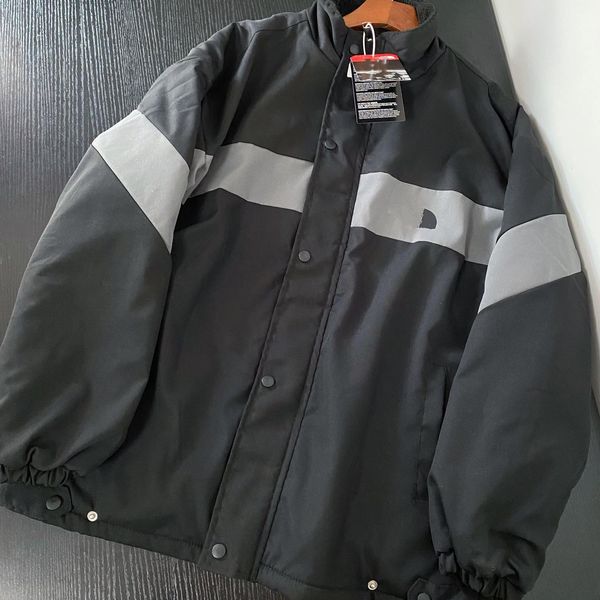 

designer down jacket material loose coat fashion trend couple coat wind and cold protection to keep warm, Black