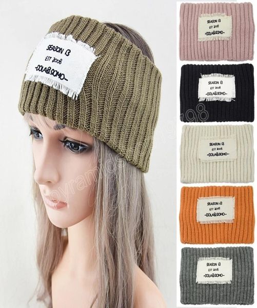 

autumn winter women headband solid color wide turban knitted hairband girls makeup elastic hair bands accessories headwrap8070985, Slivery;white