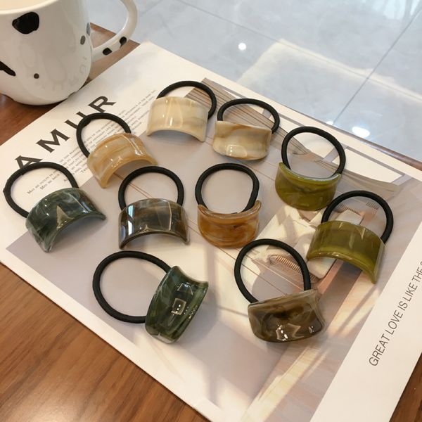 

wholesale hair rubber bands wood grain geometric designed pony tail holder hair ropes high stretch scrunchie