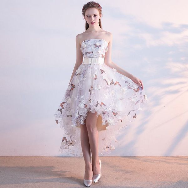

urban dresses short flowers appliques tulle cocktail graduation homecoming high low asymmetry elegant party formal dress 230705, White;black