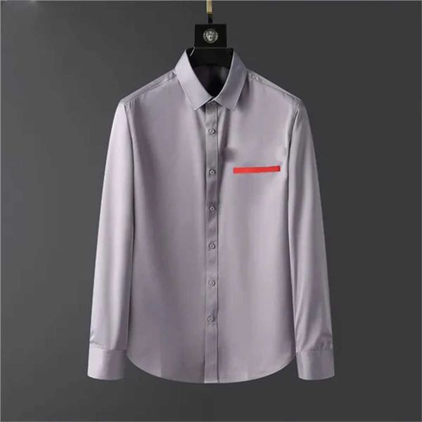

designers mens casual shirts quality designer business tees classic long sleeve shirt solid color letter spring autumn blouse plus size s, White;black