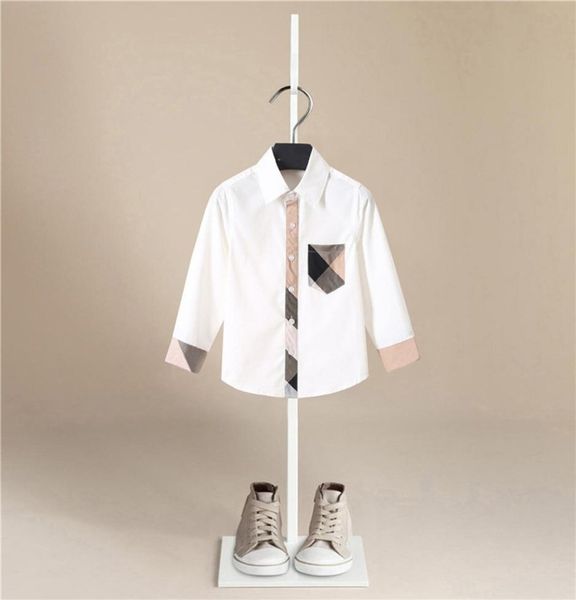 

spring and autumn kid long sleeve plaids white shirts child kids boys girl shirt plaid check blouse casual clothes 2109337849, White;black