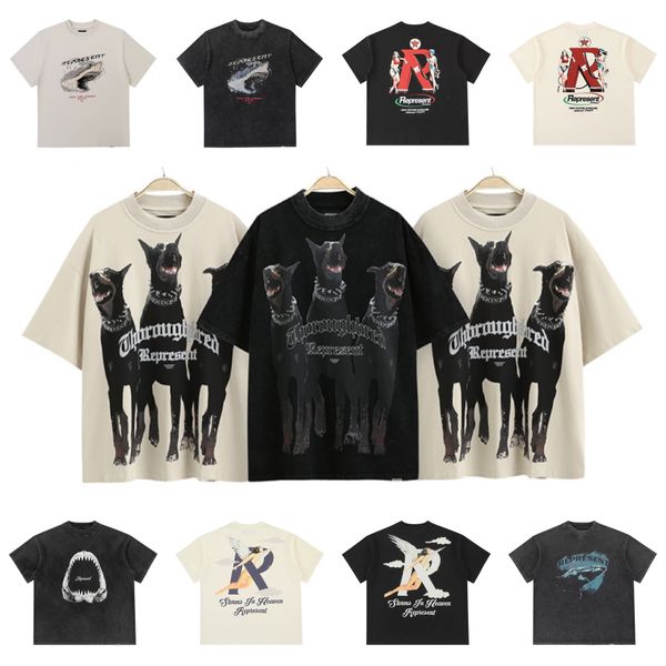 

designer men's t-shirt letter print short sleeve animal printed summer wear high street oversize casual t-shirts couple wearing, White;black