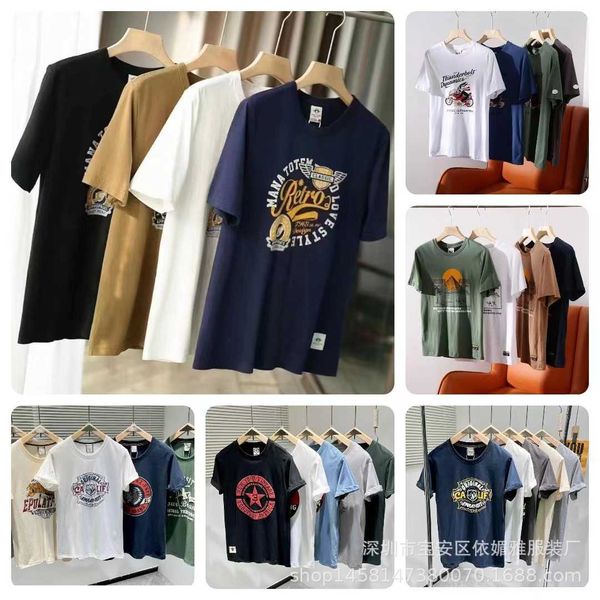 

summer large men's t-shirt 5 yuan clothing short sleeve, White;black