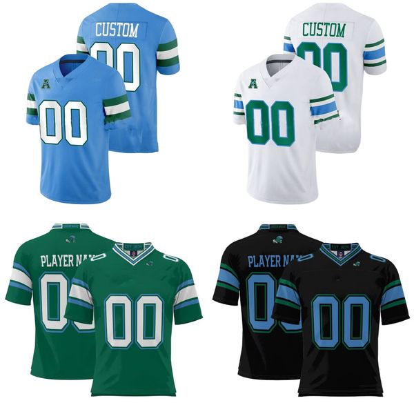 

custom ncaa tulane green wave college football jerseys laprocido lunz petersen taliancich collins eugene jr. fobbs-white garner grubbs claud, Black
