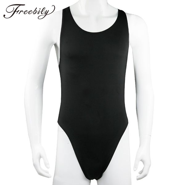 

men's swimwear underwear tight men's long sleeve elastic thong wetlook skintight garment 230705