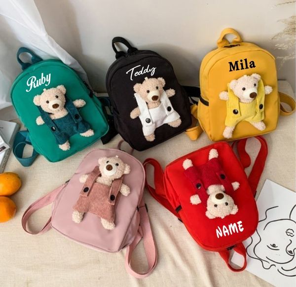 

backpacks personalized toddler backpack plush bear preschool bag kids custom name for boys girls cute mini childs adwfd 230705