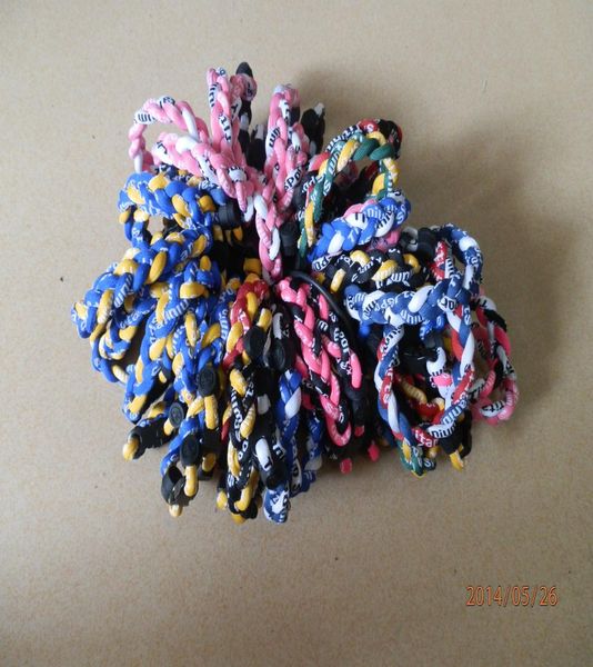 

100pcs sports 3 rope bracelet chinese bracelet baseball rope bracelet2521120