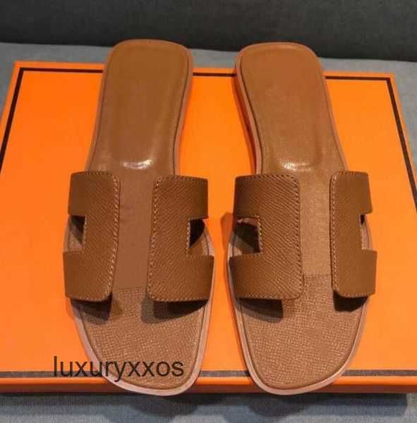 

women oran designer slippers beach slipper sandal 2023 shoes luxury girl leather fashion ladies summer flat h letter 63qe