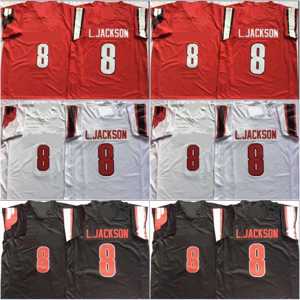 

#3 malik cunningham #5 teddy bridgewater college #8 lamar jackson lou #36 maurice burkley #23 trevion cooley #19 hassan hall #15 jalen mitch, Black;red