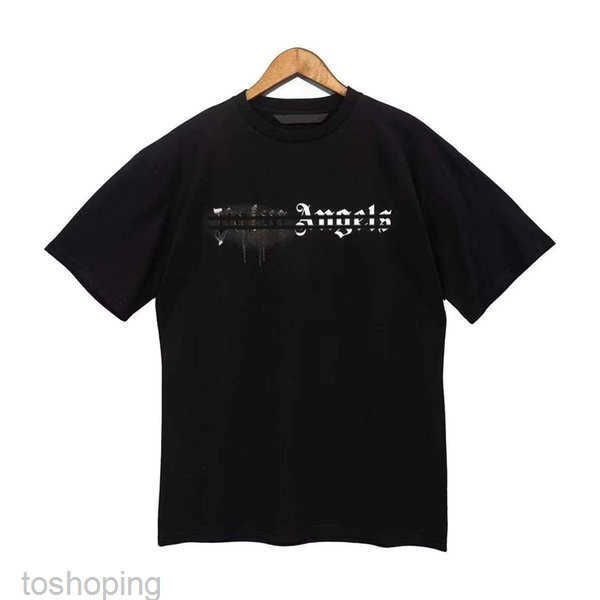 

designer of luxury t shirt brand palms angels angel t shirt pa clothing spray letter short sleeve spring summer tide men and women tee 8b, White;black