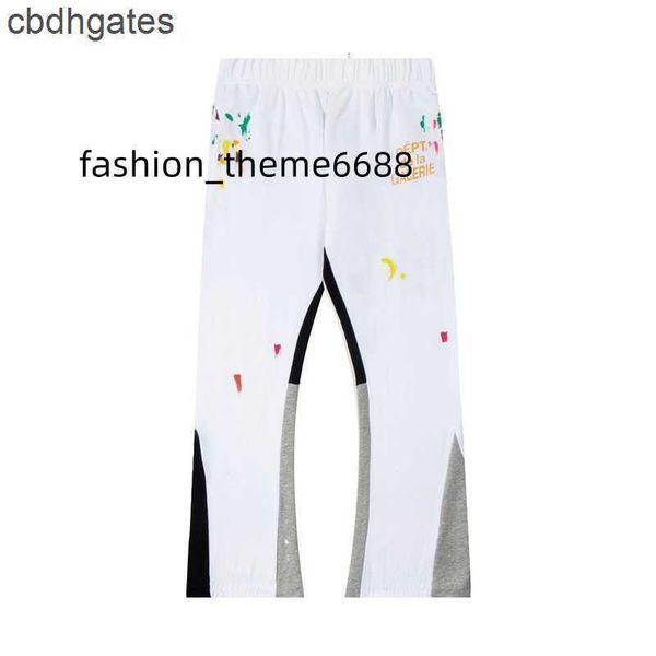 

street high graffiti galleries angeles 2023 dept mens los pants splash-ink sports pant hand-painted loose trousers patchwork men's wome, Black