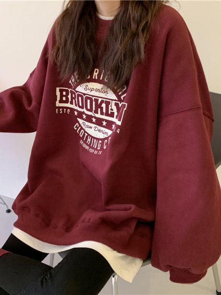 

women's hoodies sweatshirts deeptown harajuku gray sweatshirts women hip hop letter print hoodies oversized loose crewneck pullover ko, Black