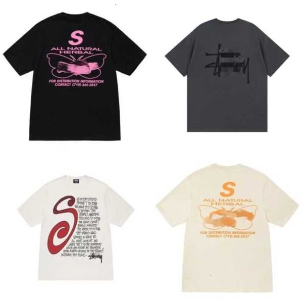 

mens tees stussys tshirt ice cream t-shirt summer fitness cotton short sleeve sports design dice pattern casual t shirt breathable streetwea, White;black