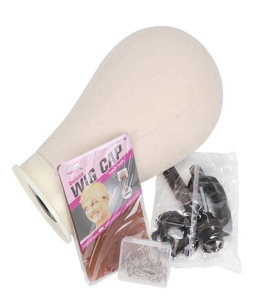 

2125inch training mannequin head canvas block head display styling mannequin manikin head wig stand wig accessories4653336, White
