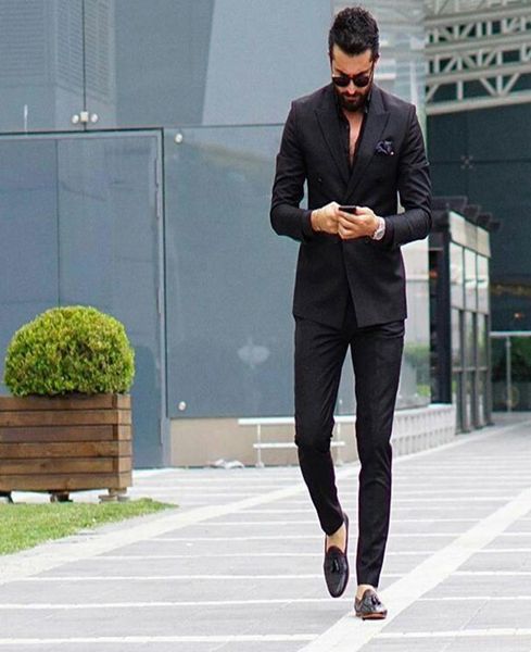 

skinny black business man blazer pants groom tuxedo suits for men wedding costume homme mariage prom party 2piece slim fit terno m5735618, Black;gray