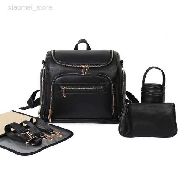 

diaper bags pu leather diaper bag backpack large capacity baby diaper bag waterproof maternity bag for stroller with with diaper pad hkd2307