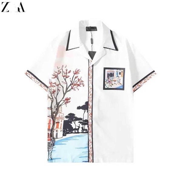 

2023men's casual shirts spotted pattern wacko maria hawaiian shirt men women t-shirt beach tees oversized cx2 pk7l, White;black
