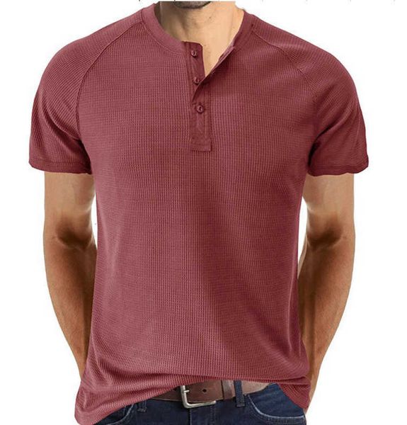 

2023 summer men's short sleeved t-shirt henley shirt, White;black