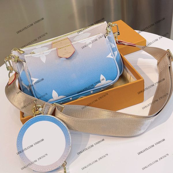 

23ss women shoulde bags 3 in1 subaxillary bag glossy leather diagonal crossbody bag for ladies luxury designer handbags sports outdoor trave