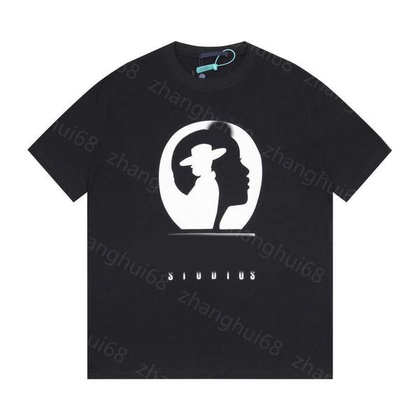 

23ss designer t shirt summer men clothes casual tshirt round neck pure cotton creative studio print short-sleeved t-shirt for men and women, White;black