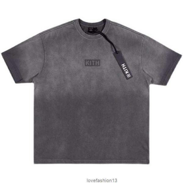 

kith x ksubi takewashed washable old box short sleeve casual round neck men's and women's t-shirt fashion3oj4, White;black