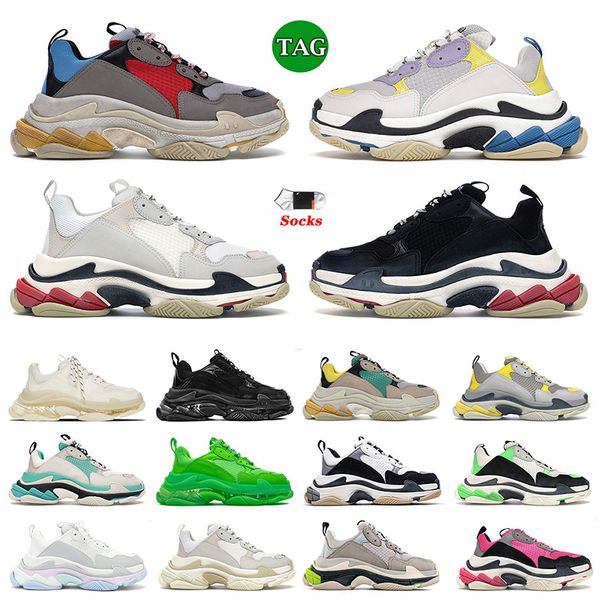 

triple s clear sole black casual shoes for men women designer paris 17fw luxury platform sneaker fashion mens trainer with sock outdoor jogg