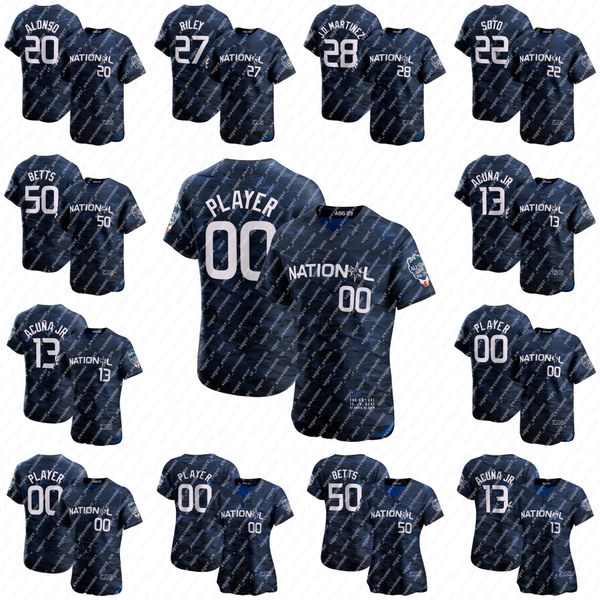 

2023 all-star game jersey will smith elias diaz ozzie albies austin riley dansby swanson pete alonso lourdes gurriel jr nick castellanos jua, Blue;black