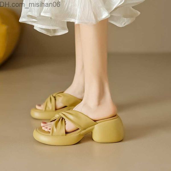 

dress shoes summer clothing slider women's 2023 thick bottom caligae cross band vintage fashion beach with ski and half slider s-a61 z2, Black