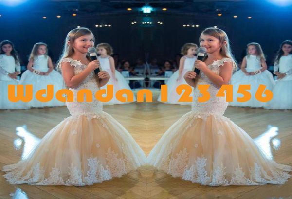 

mermaid girls pageant first communion dress 2020 princess lace tulle dress gown kid party formal wear flower girl dresses for wedd4467151, White;blue