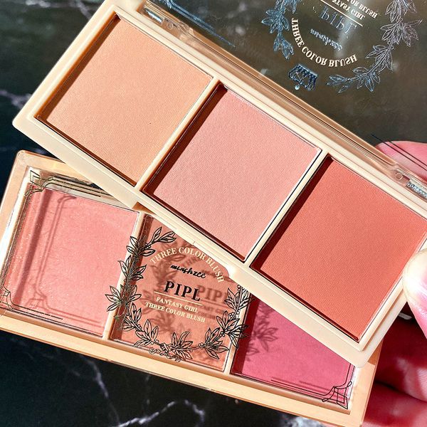 

blush 3 in 1milk tea blush peach pallete 3 colors face mineral pigment cheek blusher powder makeup contour shadow blush with brush 230706