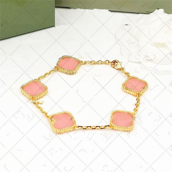 

clover bracelet classic charm four leaf flower bracelet chain designer jewelry love bangle bracelet woman silver bracelet 18k gold jewelry f, Black