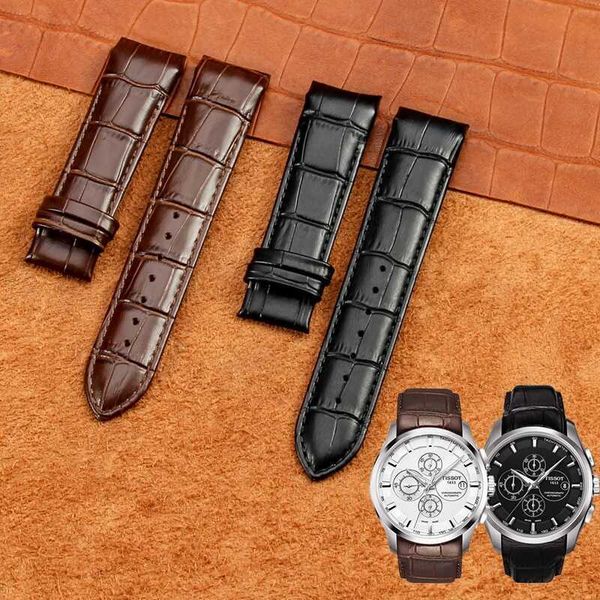 

watch accessories watch bracelet belt soft genuine leather watch strap 22 23 24 mm watchbands genuine leather watchband for tissot t035.627/, Black;brown
