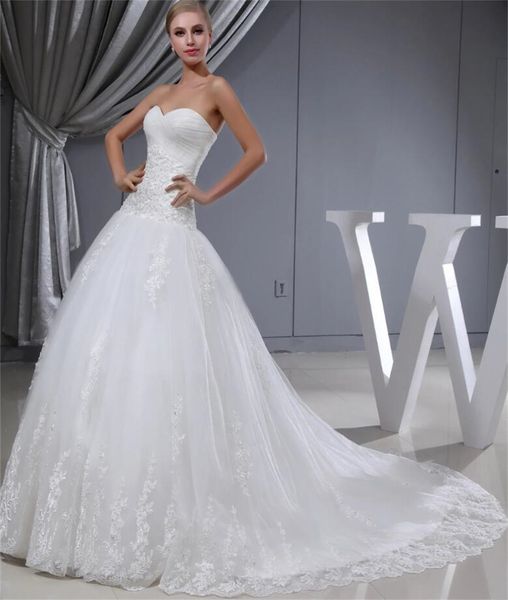 

white full lace mermaid wedding dresses real image sweetheart neck plus size sweep train lace up bridal party gowns rf-995