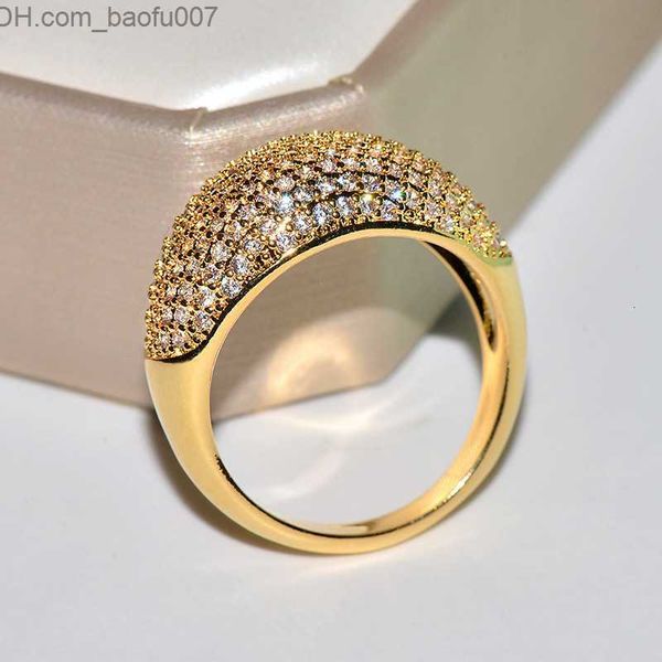 

wedding rings wedding rings real 18k gold for women luxury full diamond fine jewelry anniversary party girlfriend wife gift bijoux femme z23, Slivery;golden