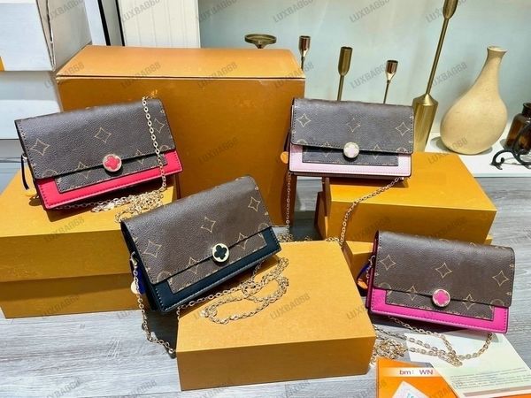 

flore chain wallet m67405 designer womens mini shoulder bag monograms flower clasp clutch wallet on chain pochette woc rose ballerine large