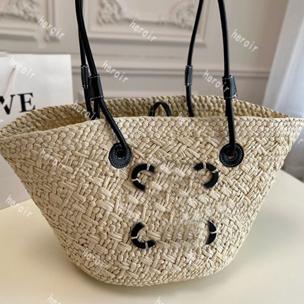 

straw bag plain knitting crochet embroidery open casual tote interior compartment two thin straps leather floral fashion women purse