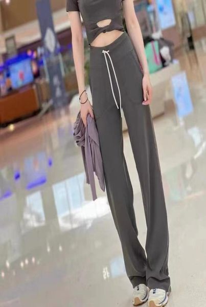 

women yoga pants women039s sweatpants loose wide leg cloud sense high spring pull rope lady pocket flared pants thro9439012, Black;white