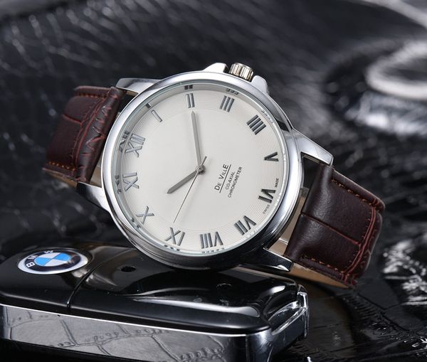 

omeg wrist watches for men 2023 new mens watches three needles quartz watch luxury brand designer clock leather belt fashion montre de luxe, Slivery;golden