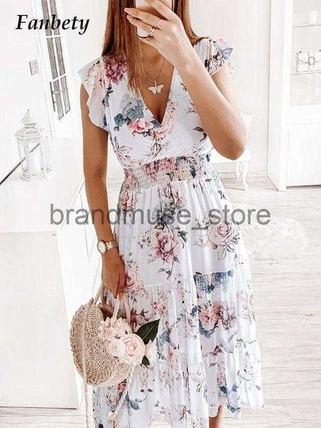 

casual dresses summer fashion floral printed long dress ladies sleeveless elastic waist beach dress 2022 women v-neck pleated chiffon cover-, Black;gray
