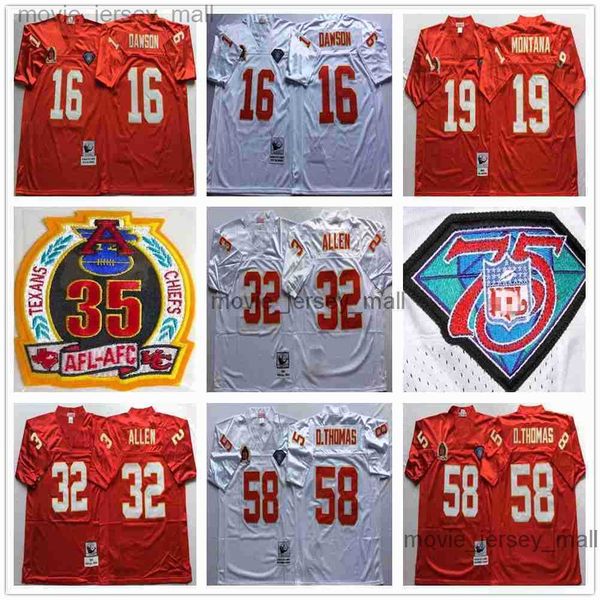 

ncaa 75th vintage football 58 derrick thomas jerseys mitchell & ness 16 len dawson 19 joe montana 32 marcus allen jersey college red white, Black;red
